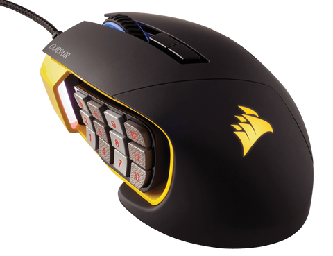 Corsair Scimitar RGB Optical MOBA/MMO Gaming Mouse --- Yellow