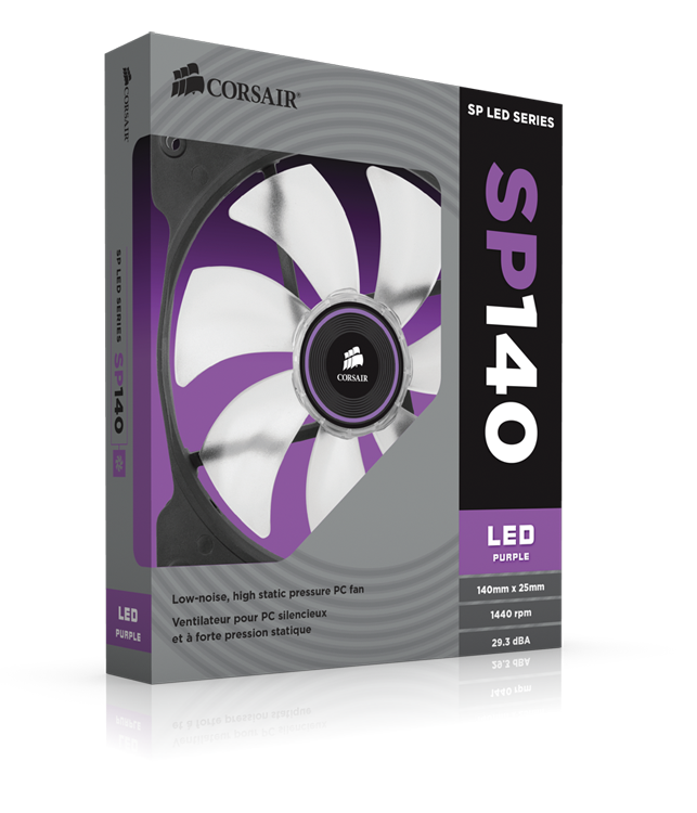 Corsair Air Series SP140 LED Purple High Static Pressure 140mm Fan (0.72 KG)