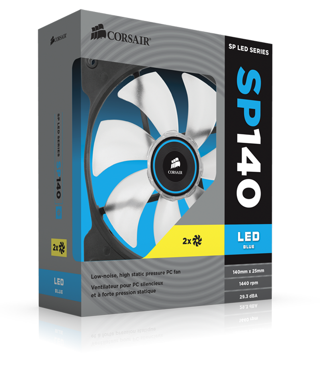 Corsair Air Series SP140 LED Blue High Static Pressure 140mm Fan (0.72 KG)
