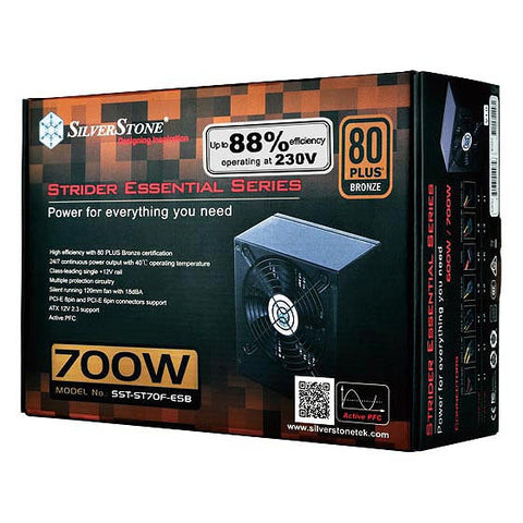 SilverStone SST-ST70F-ESB Strider Essential 700W 80 Plus Bronze  Single +12V Rail