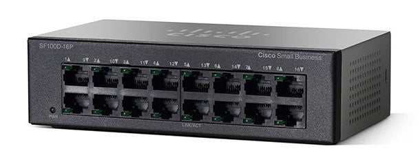 Cisco SF100D-16P 16-Port 10/100 PoE Desktop Switch