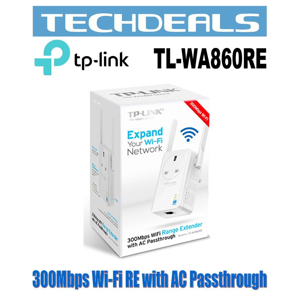TP-Link TL-WA860RE 300Mbps Wi-Fi Range Extender with Power Outlet Pass-through
