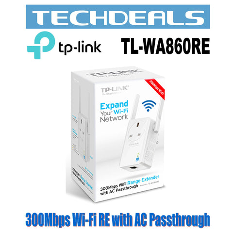 TP-Link TL-WA860RE 300Mbps Wi-Fi Range Extender with Power Outlet Pass-through